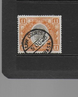 Kenya & Uganda 1922/7 £1 Black & Orange fiscal used