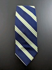 Vintage Brooks Brothers Makers Repp Tie Silk Striped 58  3.5  Long Green Blue