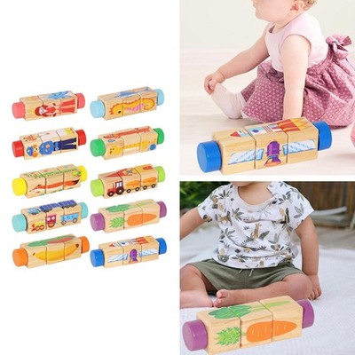 3D Wooden Rotating Puzzle Educational Toy for Boys Girls Kids Holiday Gift