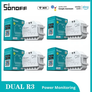 MINI DUALR3 2 Gang Dual Wifi DIY Module de commutation intelligent 2 Temps de mesure de la puissance de la voie