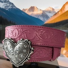 Justin Kids USA Belt     Leather HEART Buckle Size 26 NWT C30101 List 36