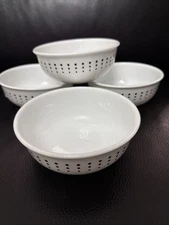 4 X  Corelle Vitrelle Bayside Dots 5.5" X 2” Cereal Bowls Blue White Excellent