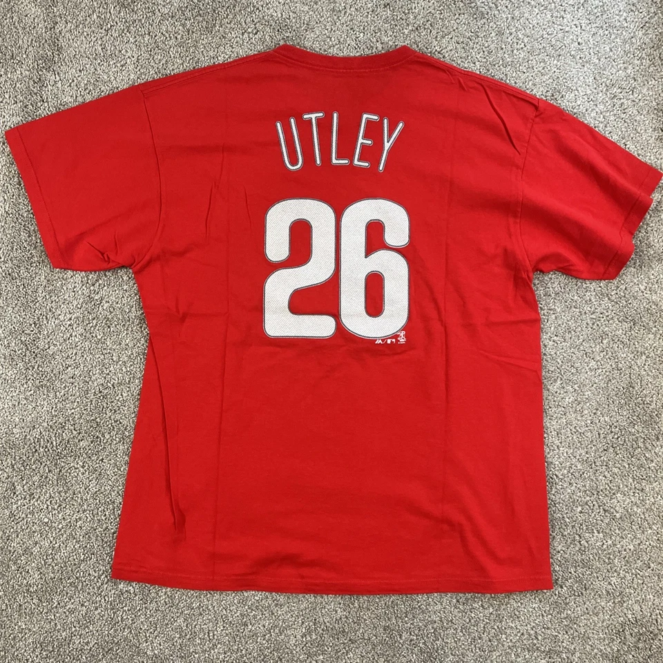 Lote de 3 camisetas de los Filis para hombre nombres en la espalda talla XL rojas blancas majestuosas New Era Foto 3 de 4