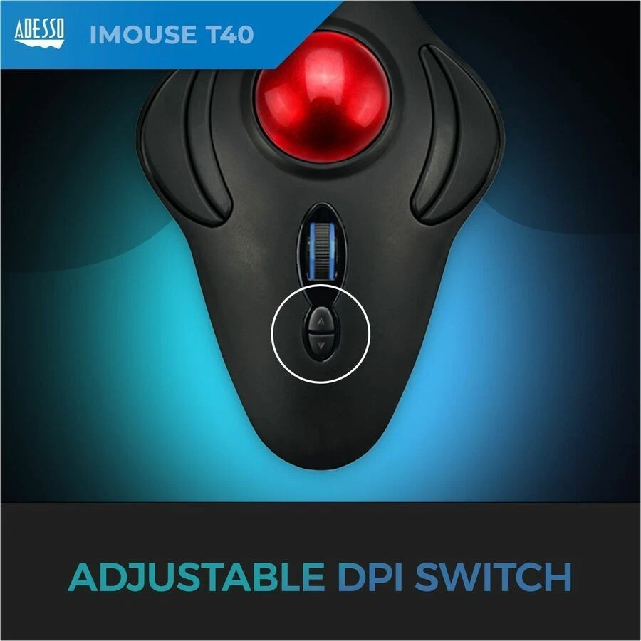 Adesso iMouse T40 - 2.4 GHz Wireless 4 Button Desktop Trackball (imouset40) - Image 3 of 4