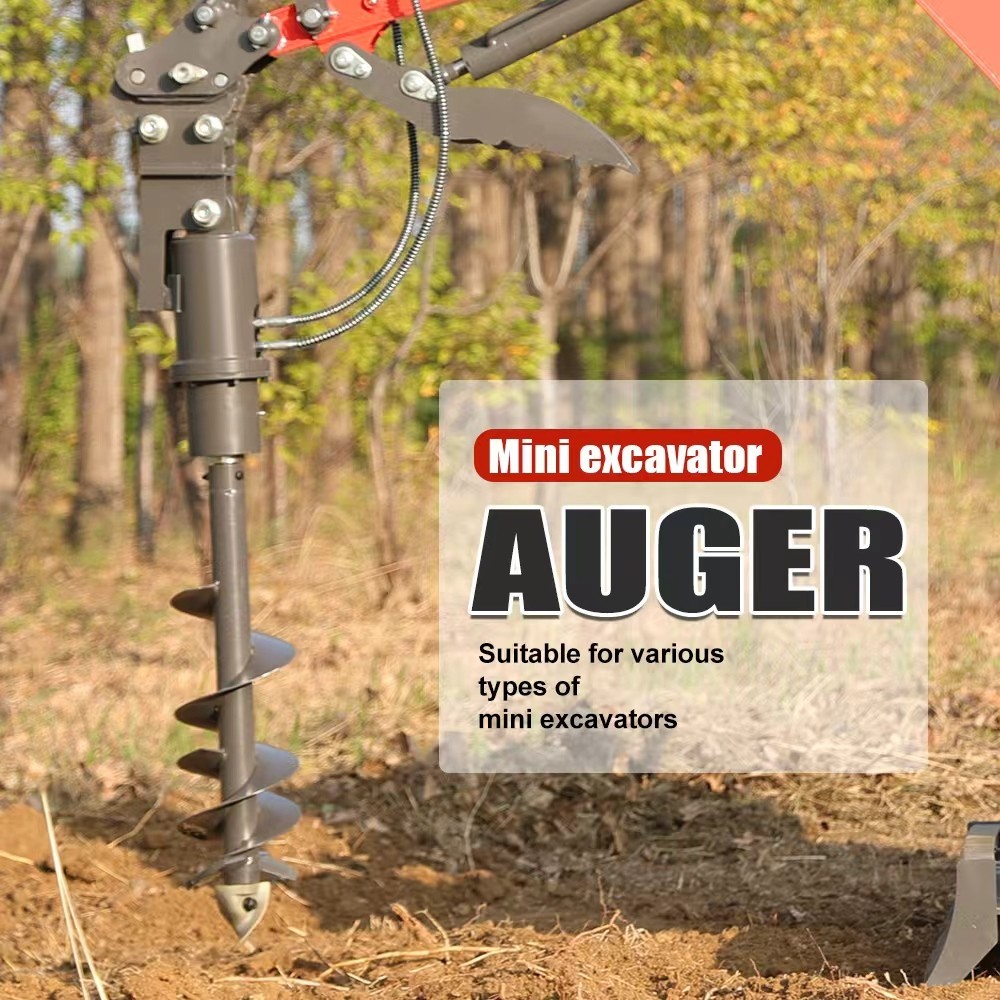 HUAYEE   200mm Diameter Auger  Drill  Attachment Fits 1-2 Ton Mini Excavator NEW