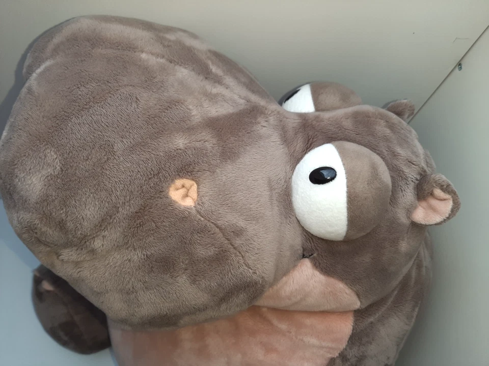 Wie neu: riesiges superweiches Nilpferd Nici grau rosa Plüsch Etikett ca. 70 cm - Bild 3 von 4
