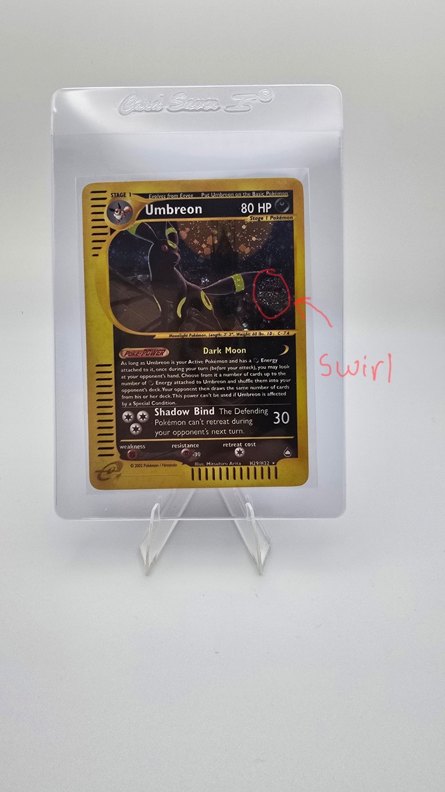 Umbreon Holo Aquapolis eng Holo Rare H29/H32 NM/LP ***PERFECT SWIRL*** Pokemon
