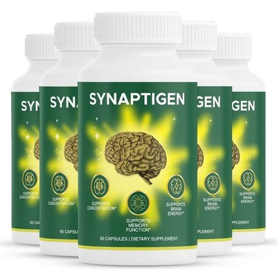 (5 Pack) Synaptigen Capsules, Brain & Cognitive Support Advanced Memory Pills
