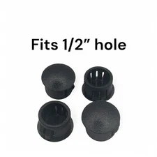 1/2" Hole Nylon Locking Panel Plugs Black Dome Cover 9/16" Top Width