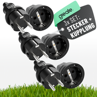Greate 3X Schutzkontakt Stecker & Kupplung - Schutzkontaktstecker & Kupplung