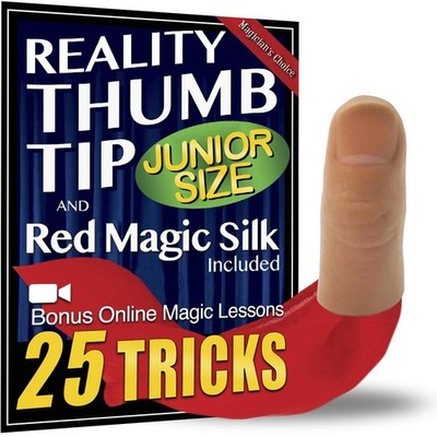Junior Reality Thumb Tip with Red Silk and Online Course for Magic Training