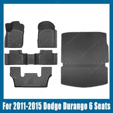 5 Tpe Floor Matstrunk Cargo Liners Black For 2011-2015 Dodge Durango 6 Seats