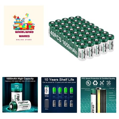 Bulk 40-Pack 1650mAh Lithium Batteries - Certified & Versatile for All Devices