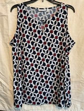 Susan Graver Multicolor Geometric Print Tank Top Size XL Polyester Blend Cool