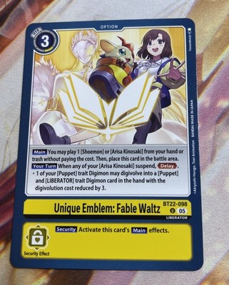Digimon Card Game Unique Emblem: Fable Waltz BT22-098 U Cyber Eden