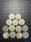 13x USA Silver Standing Liberty Quarters 1917-1930 Mixed Dates