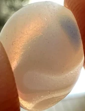 Cute Egg Blush of Blue Opalescent Multi! Real Davenport Beach Sea Glass