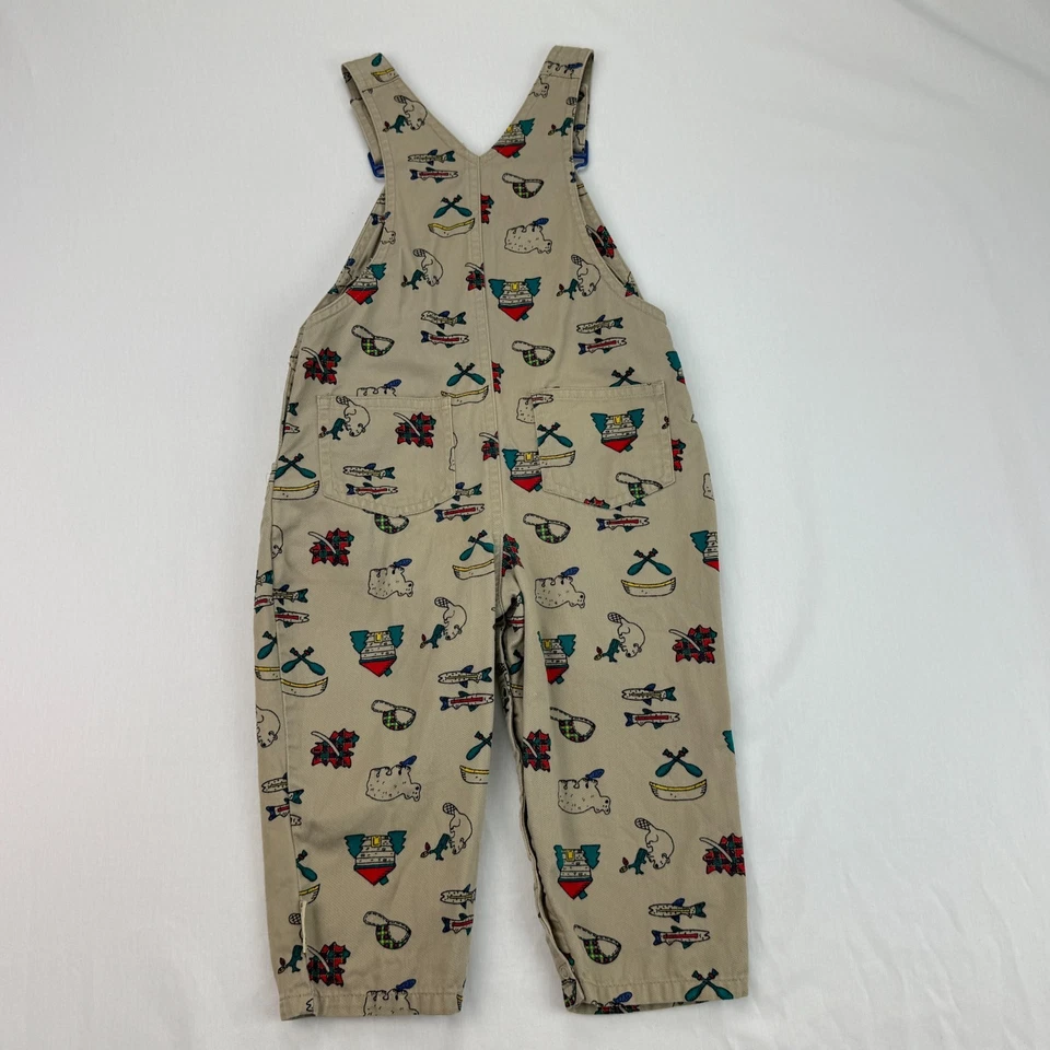 Mono con tirantes Gymboree de colección Into the Woods talla S campamento cabaña canoa oso pez exterior Foto 3 de 4