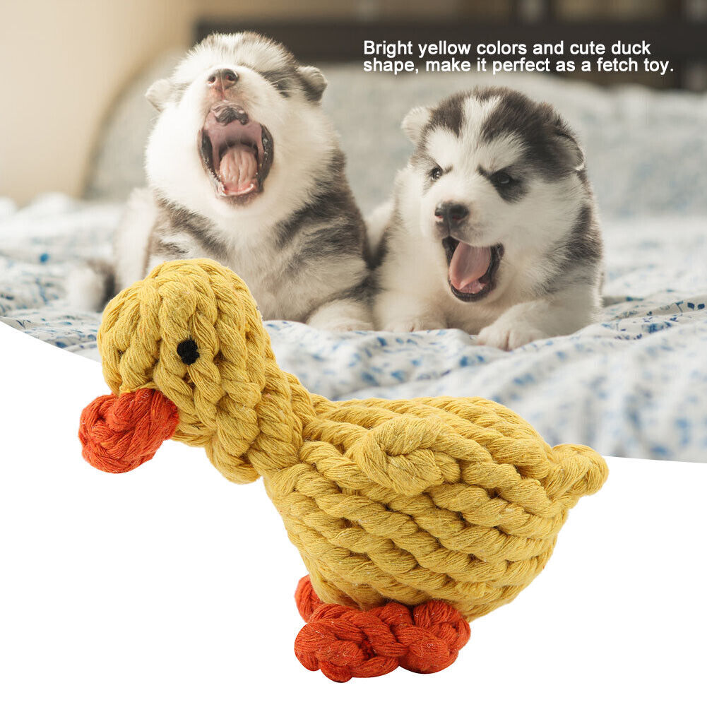 1Pc Adorable Duck-Shaped Cotton Rope Chew Toy for Dogs and Puppies