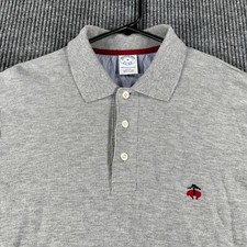 Brooks Brothers Polo Shirt Mens Medium Gray L...