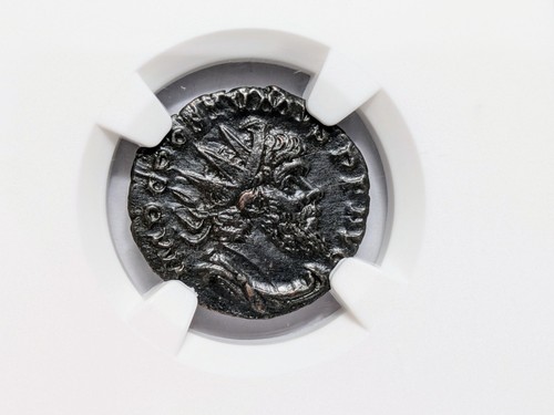 Postumus Romano Gallic AD 260-269 NGC AU Double Denarius Roman Empire Cornucopia - Picture 4 of 12