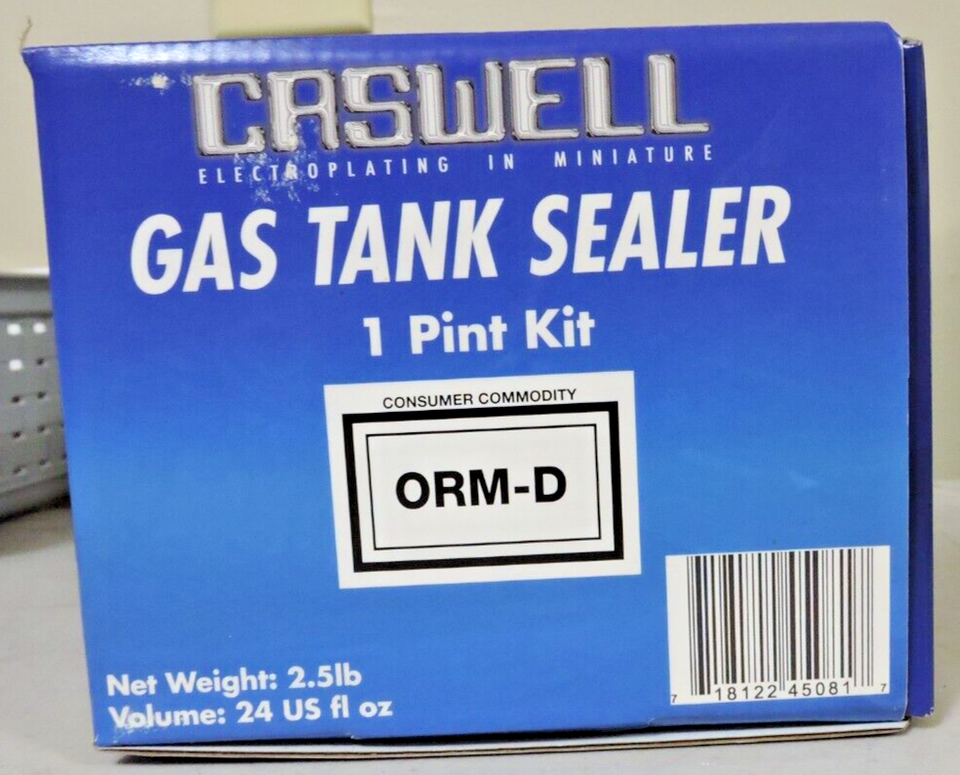 CASWELL GAS TANK SEALER LINER KIT CLEAR EPOXY MOTORCYCLE TO 10 GALLON