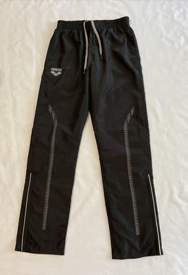 Arena Men s Training Water Instinct Warm Up Pants-Black-Mesh Lined - Size Small