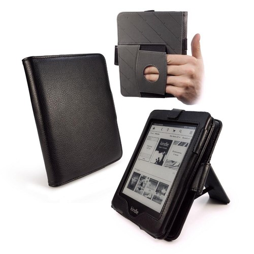 Tuff-Luv Faux Leather Embrace Plus Case Cover for Kindle Paperwhite Sleep Black