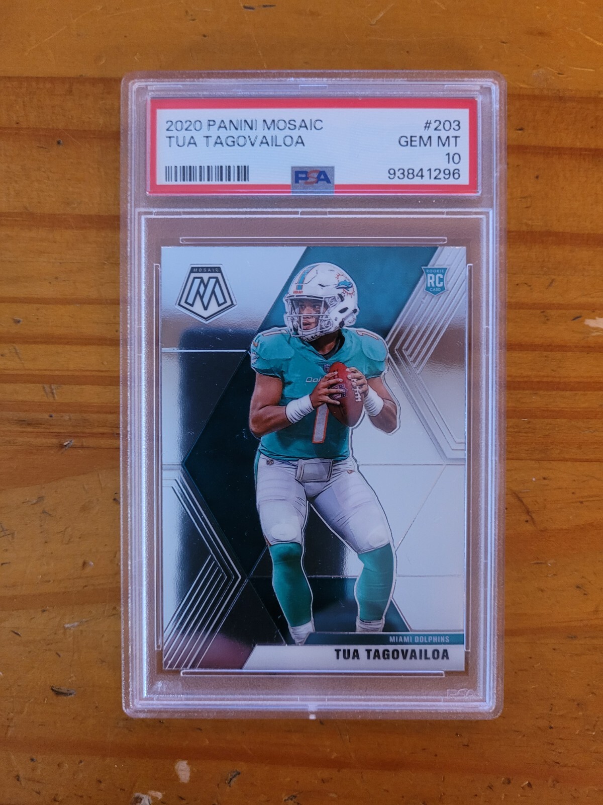 2020 Panini Mosaic #203 Tua Tagovailoa Rookie Card PSA 10 Gem Mint RC