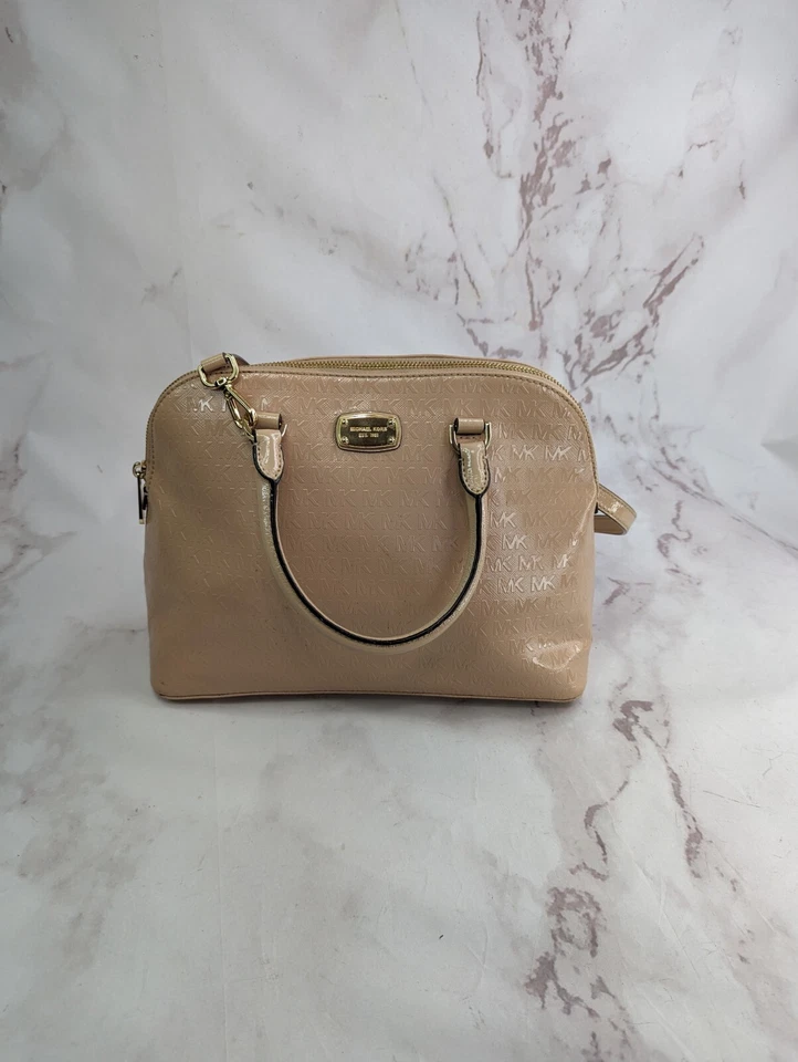 Bolso Michael Kors Rosa Cúpula Cartera Bandolera Cindy Bolso de Mano Melocotón Patente Foto 2 de 4