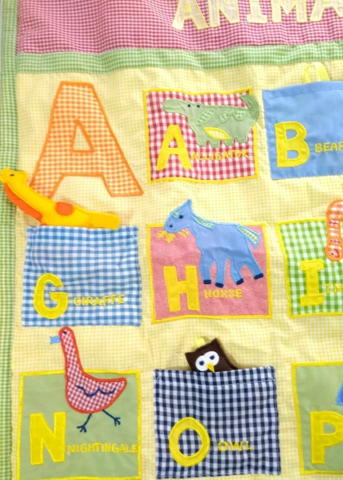 Pottery Barn детский стеганый имбирь животное алфавит детская настенный декор коврик - Изображение 2 из 4