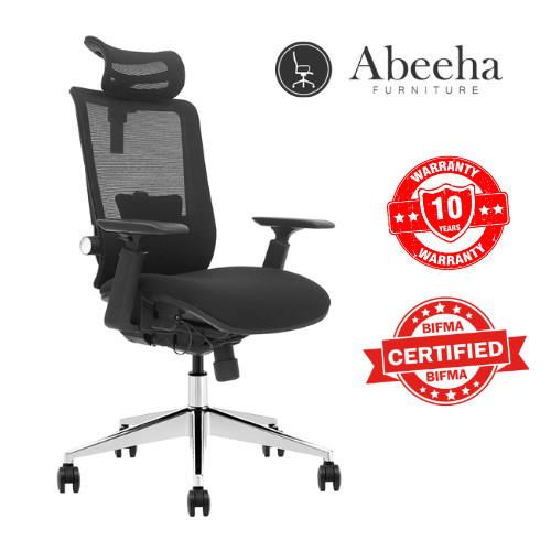 Desk With Adjustable Lumbar Support Mesh, Blk