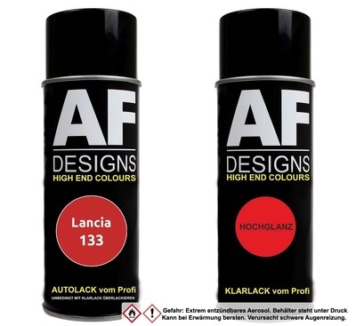 Autolack Spraydose Set Lancia 133 Rosso Canton Basislack Klarlack Sprühdose 400m