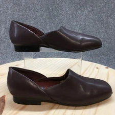 Roundtree And Yorke Shoes Womens 9 M Flats Slip On Purple Leather Casual Comfort