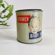 1959 Vintage Dumex Baby Food Advertising Tin Box Rare Round TB61