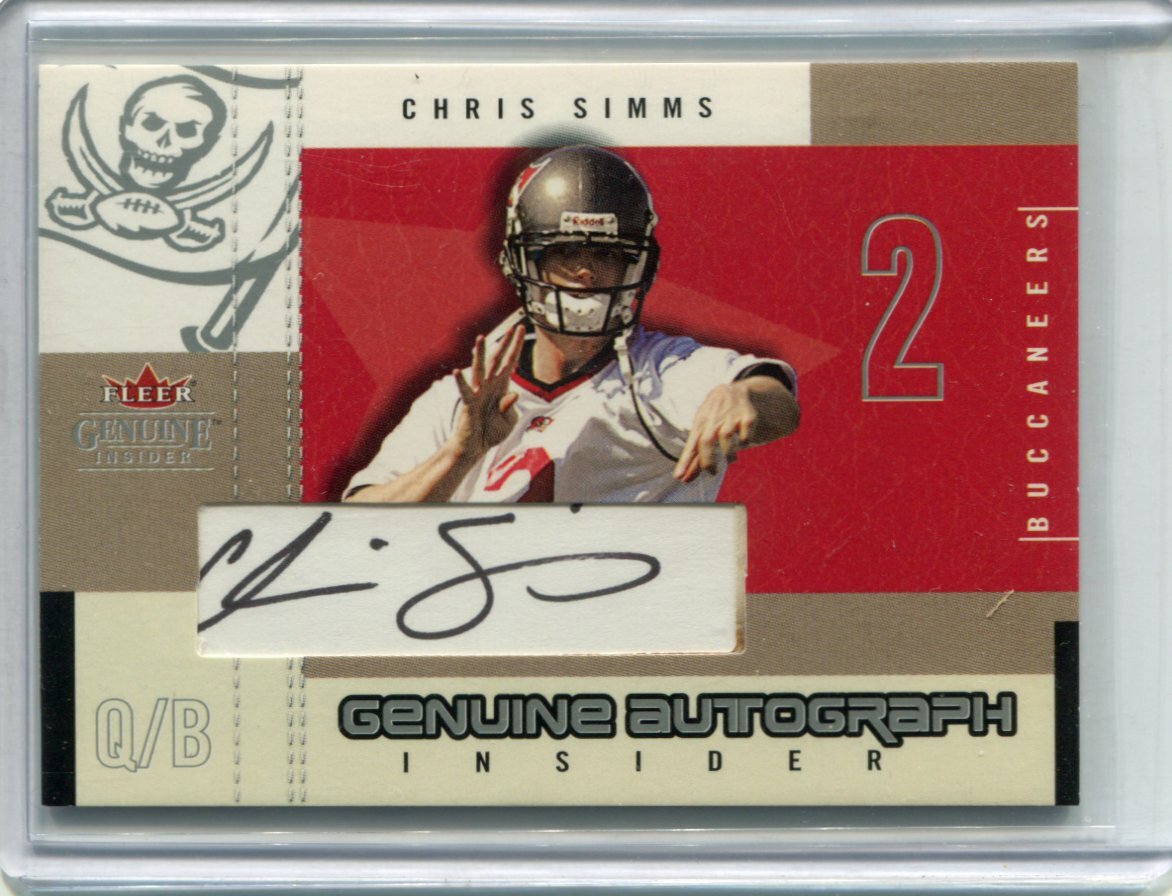 2003 Fleer Genuine - CHRIS SIMMS - Autograph Rookie - TEXAS LONGHORNS
