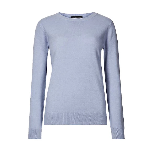 Blue crew neck jumper womens outlet