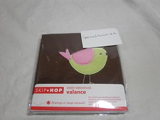 New Skip Hop SWEET BIRDHOUSE Window Valance - Green Pink and Chocolate NIP