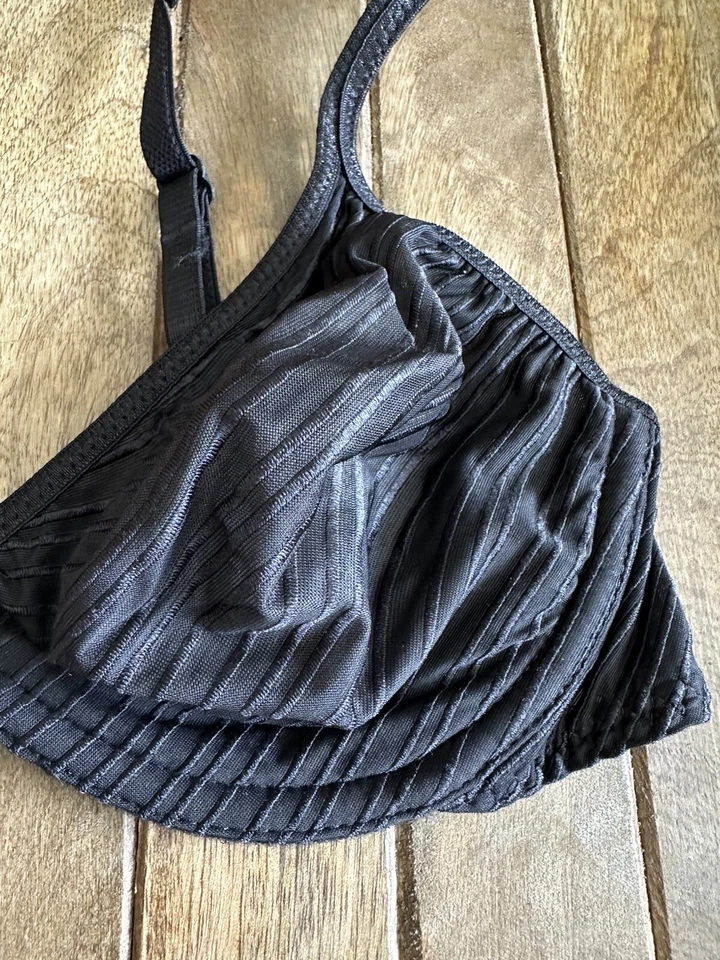 Barely There 36B Sheer Striped Black Underwire Bra - Image 3 of 4