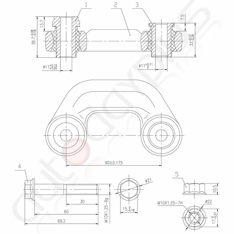 12 of Set Suspension Kit Control Arm Ball Joint for 1999-2005 Volkswagen Passat - Изображение 4 из 4