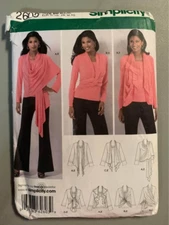 Simplicity Misses Blouse Pattern 2603 Size Medium, Large, XLarge - Uncut