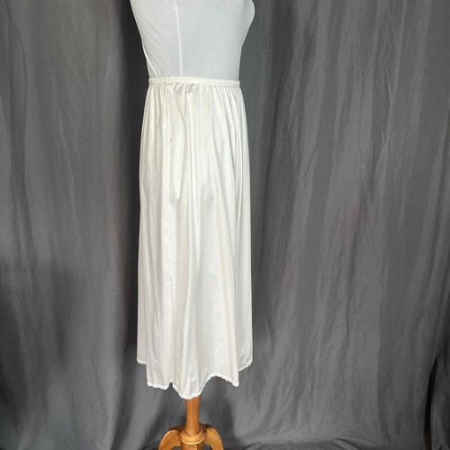Slip mezza gonna midi bianca Vanity Fair vintage anni 70 piccolo - Foto 6 di 7