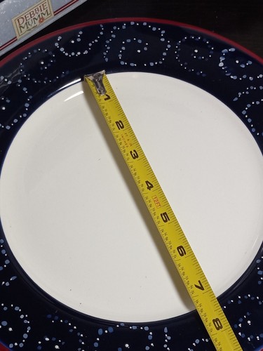 Debbie Mumm SNOW FLURRIES 11" Dinner Plate Set x4 Large Christmas Plates round - Picture 14 of 22