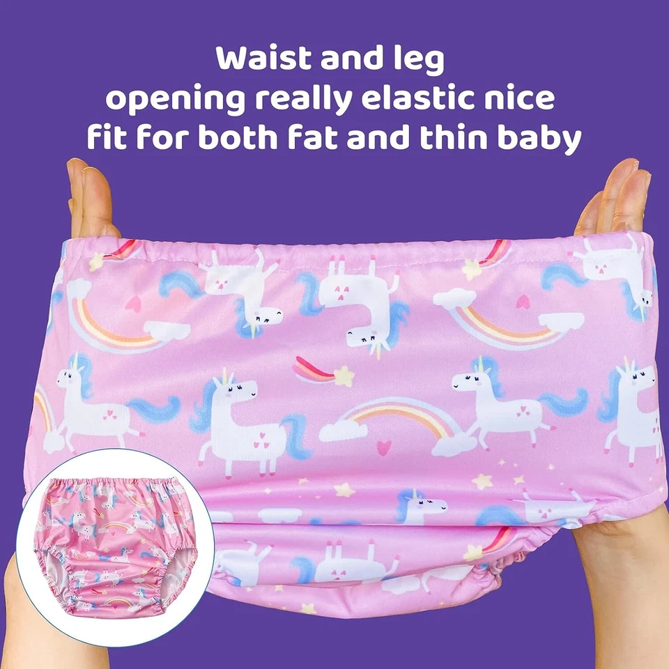 Cuteness Meets Convenience - Capas de fraldas impermeáveis para meninas tamanho 5T (4 peças) - Imagem 4 de 4