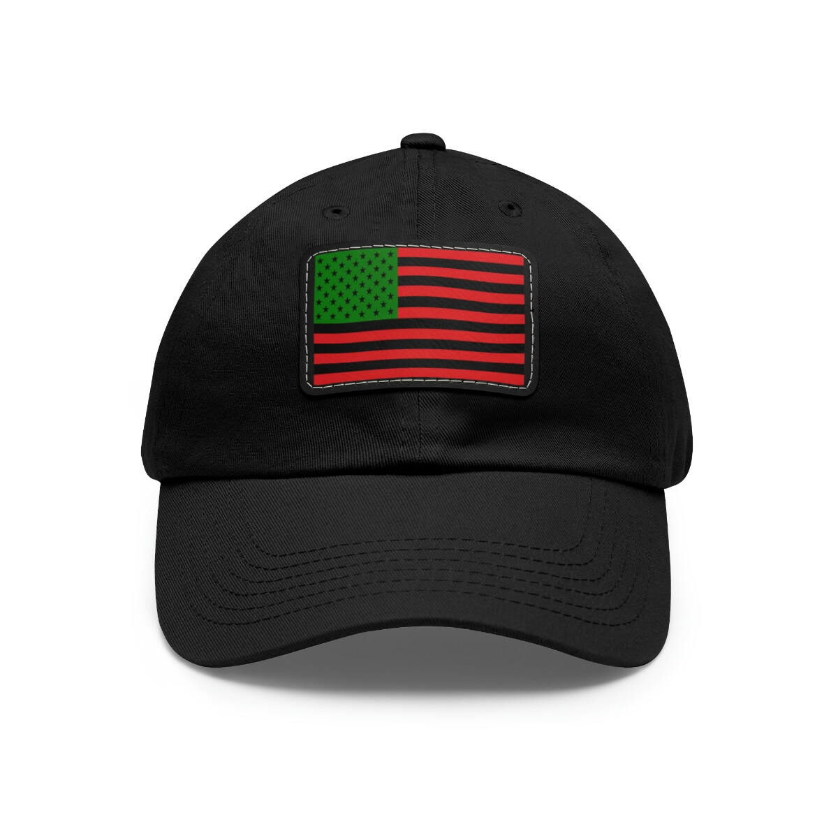 African American Flag Baseball Cap Hat with Cool Leather