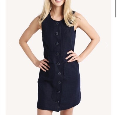 NWT Tory Burch Navy Blue Button Front Linen Shift Dress Size 8 | eBay NWT Tory Burch Navy Blue Button Front Linen Shift Dress Size 8 | eBay