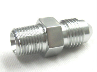 03 an male flare to 1/8" npt straight nipple SimChrome Polished Silver Brake NOS 