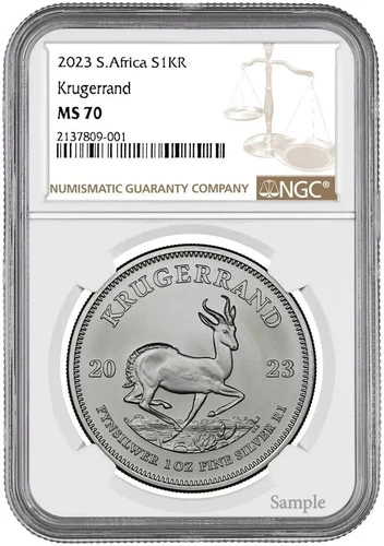 2023 South Africa 1oz Silver Krugerrand NGC MS70 Brown Label (house special)