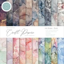 Crafts 6X6 Paper Pad Craft Consortium Ink Dusk Muted Darker Colors Swirls Bleeds