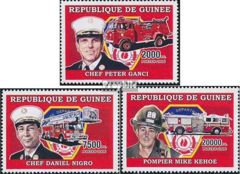 Briefmarken Guinea 2006 Mi 4257-4259 (kompl. Ausgabe) postfrisch FEUERWEHR - FEU - Bild 1 von 1